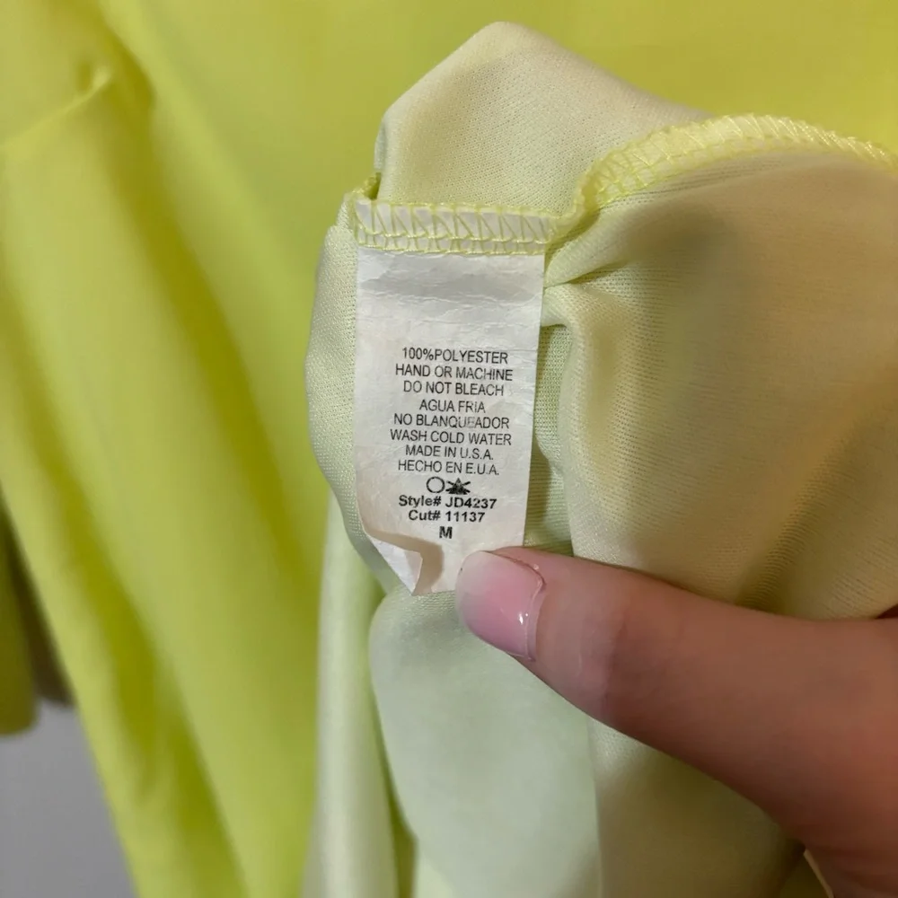 J&M Clothing Scalloped Hem Shift‎ Dress Medium Preppy Yellow Sunshine